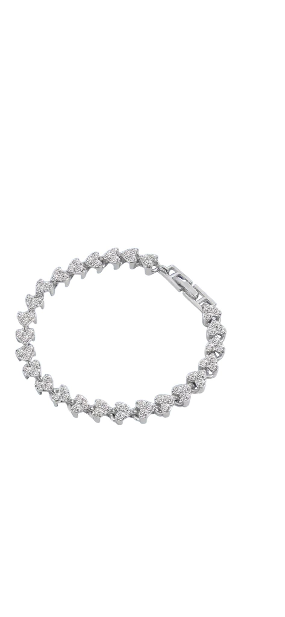 Roman Style Silver-Plated Crystal Bracelets