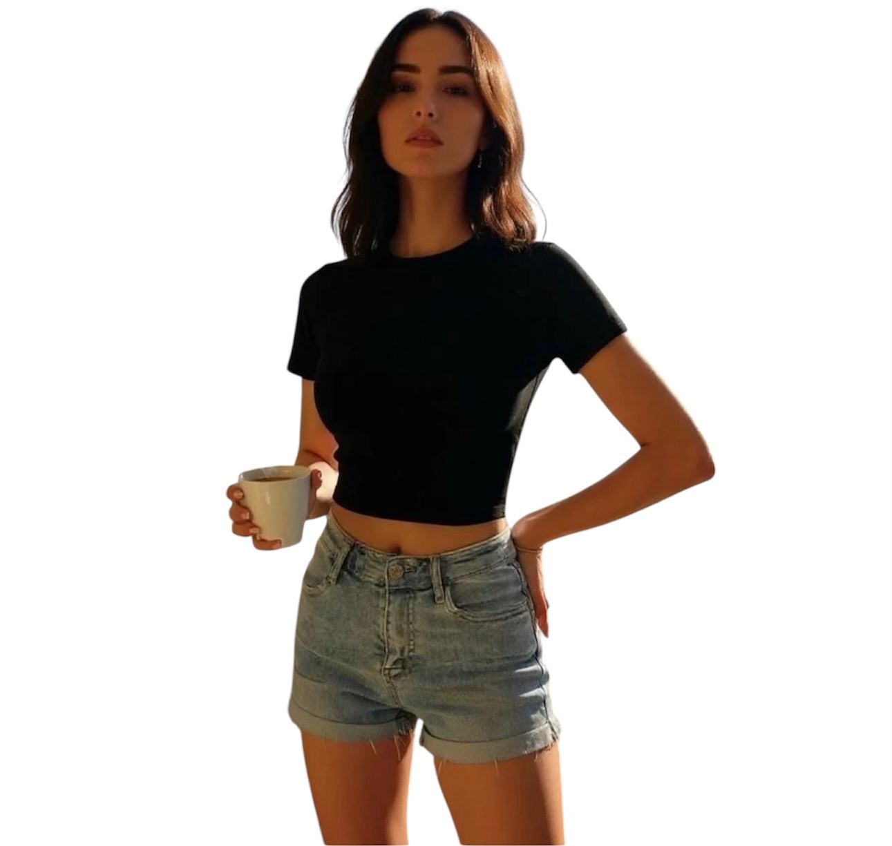 Women’s Summer Black T-Shirt – Casual Everyday Top