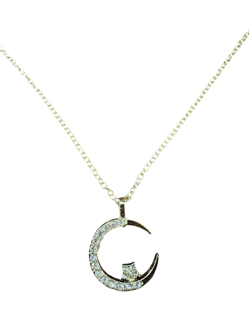 Crystal Moon Pendant Necklace