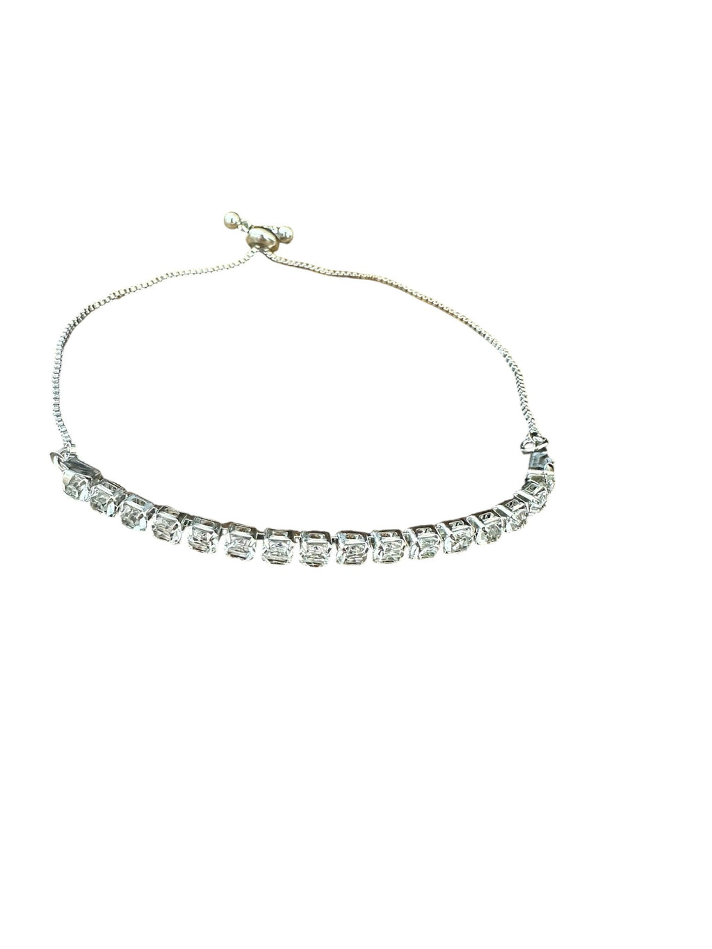 Silver-Plated Zircon Charm Bracelet for Women