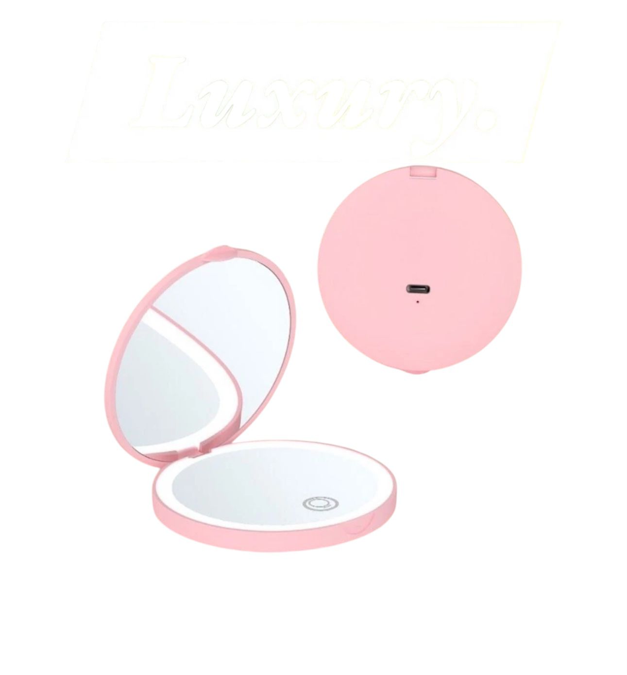 Folding LED Makeup Mirror – Portable, Rechargeable & Handheld