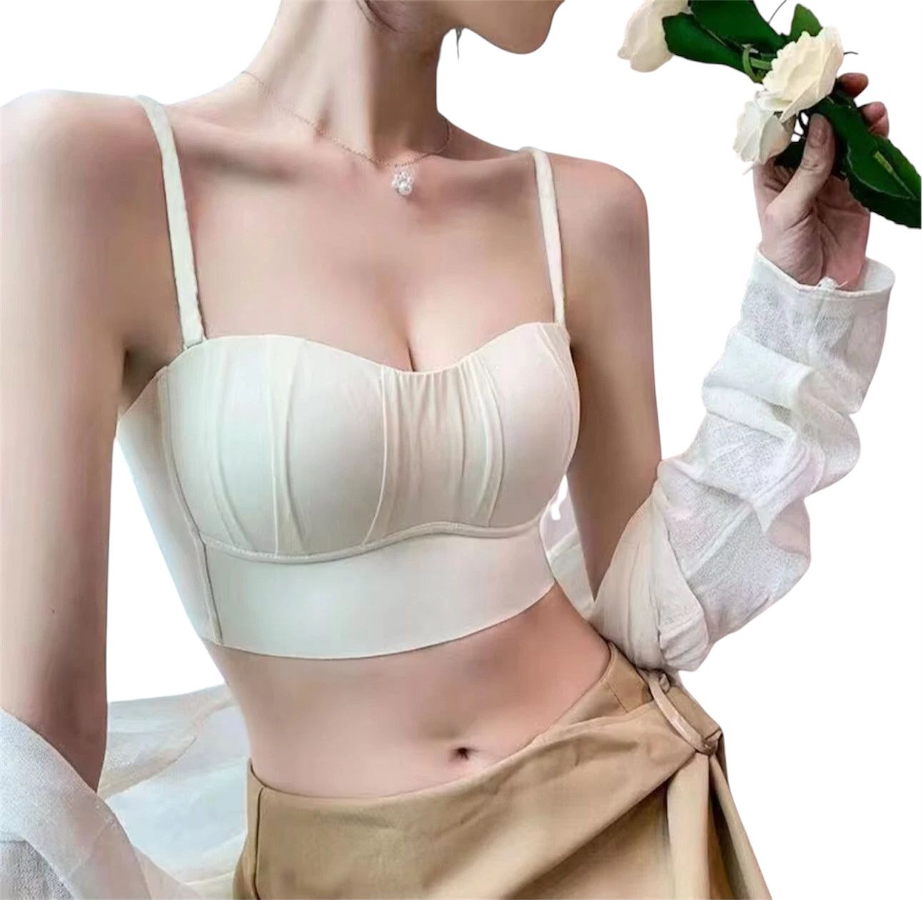 Minimalist Solid Color Wire-Free Push-Up Bra