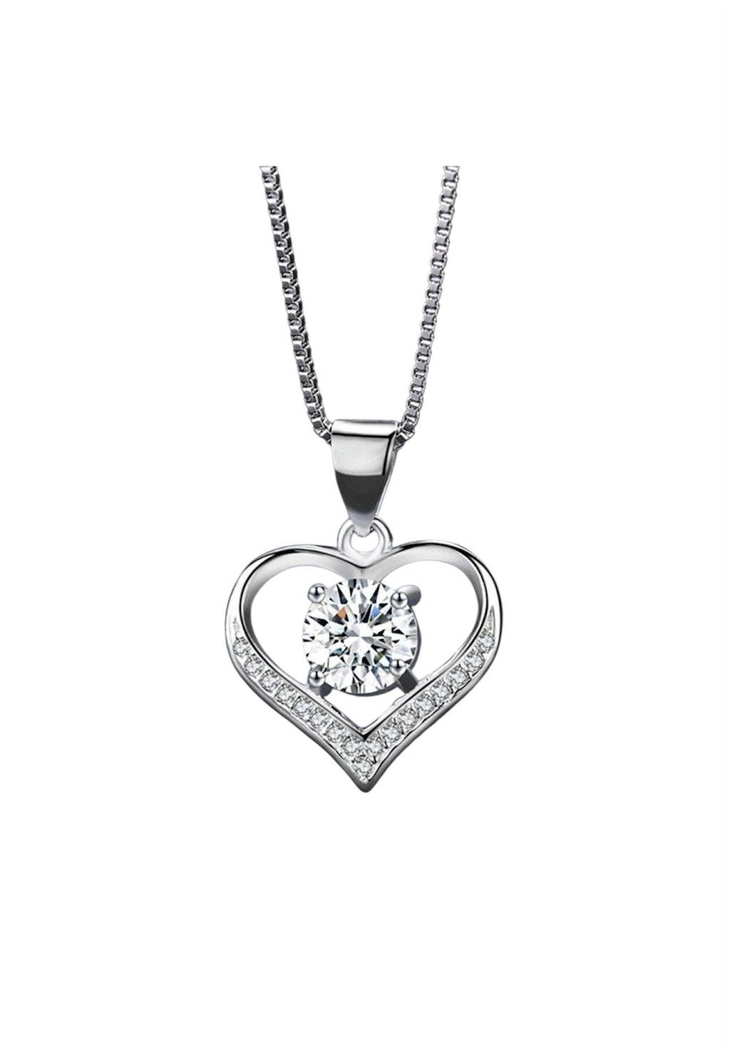 Hollow Heart Zircon Necklace