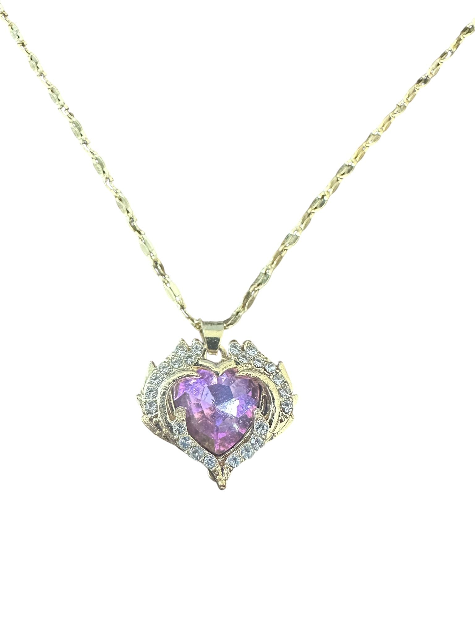 Colorful Ocean Heart Pendant Necklace