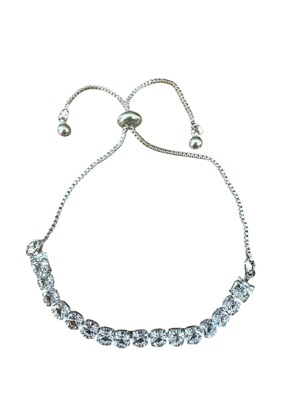 Silver-Plated Zircon Charm Bracelet for Women