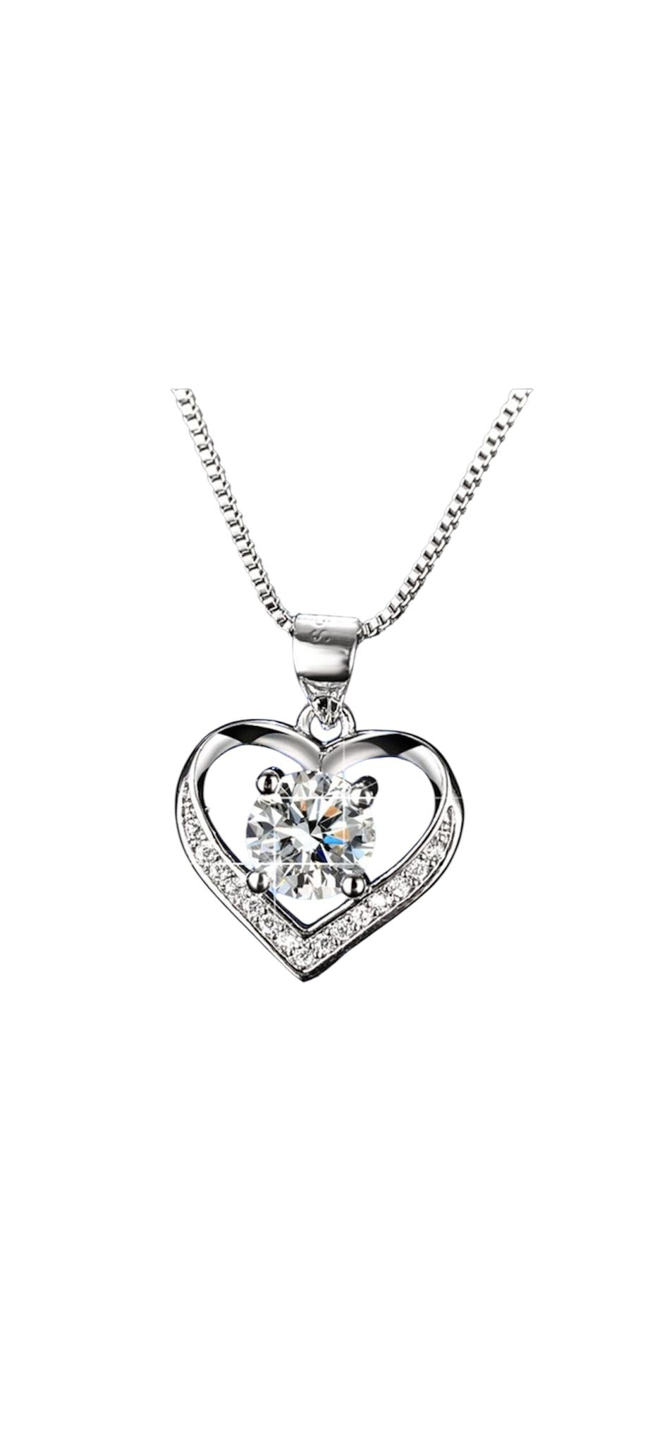 Hollow Heart Zircon Necklace