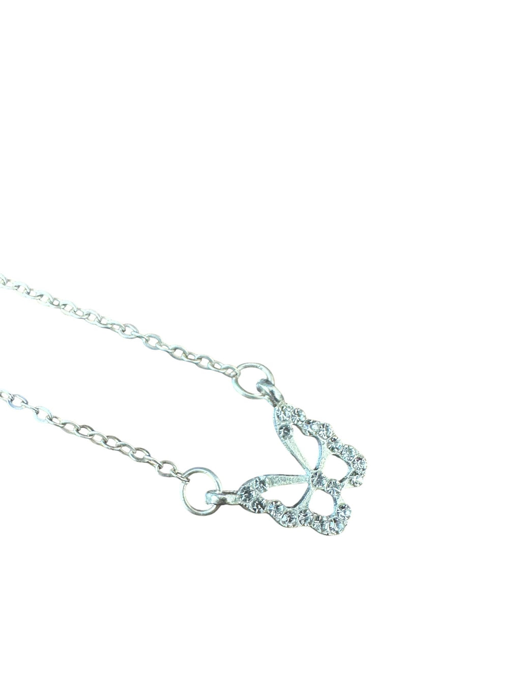 Crystal Butterfly Pendant Choker Necklace