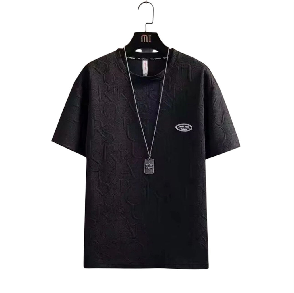 Men’s 3D Embossed T-Shirt & Shorts Set