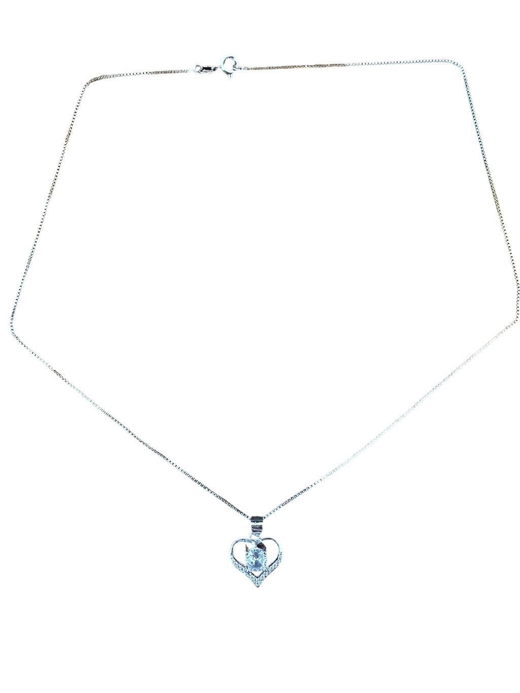 Hollow Heart Zircon Necklace