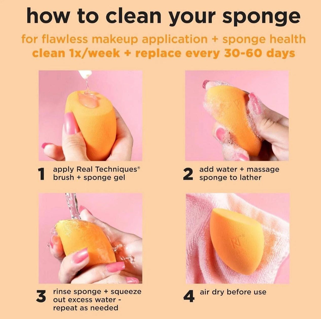 Real Techniques Everyday Essentials Brush Set + Makeup Sponge