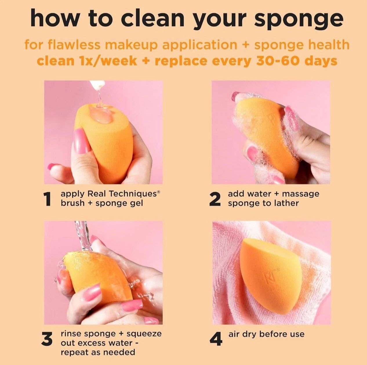 Real Techniques Everyday Essentials Brush Set + Makeup Sponge