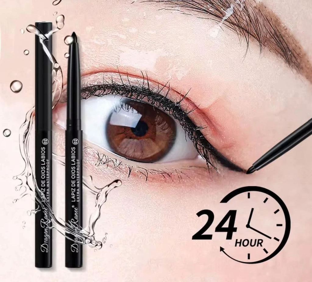 Waterproof & Sweat-Proof Black Eyeliner Pencil - Long-Lasting, Smudge- Pro
