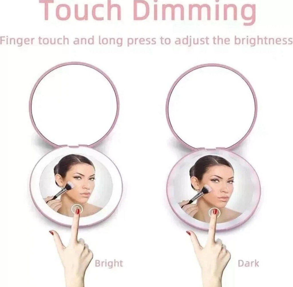 Folding LED Makeup Mirror – Portable, Rechargeable & Handheld