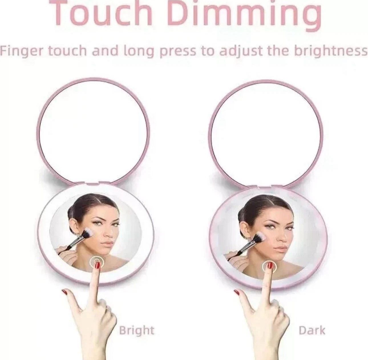 Folding LED Makeup Mirror – Portable, Rechargeable & Handheld