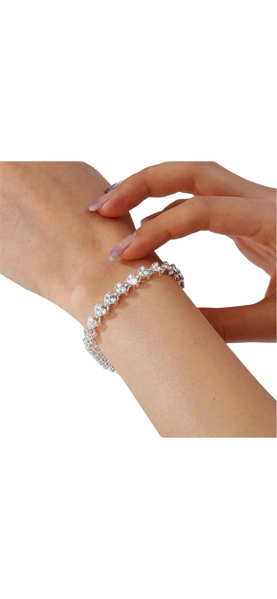 Roman Style Silver-Plated Crystal Bracelets