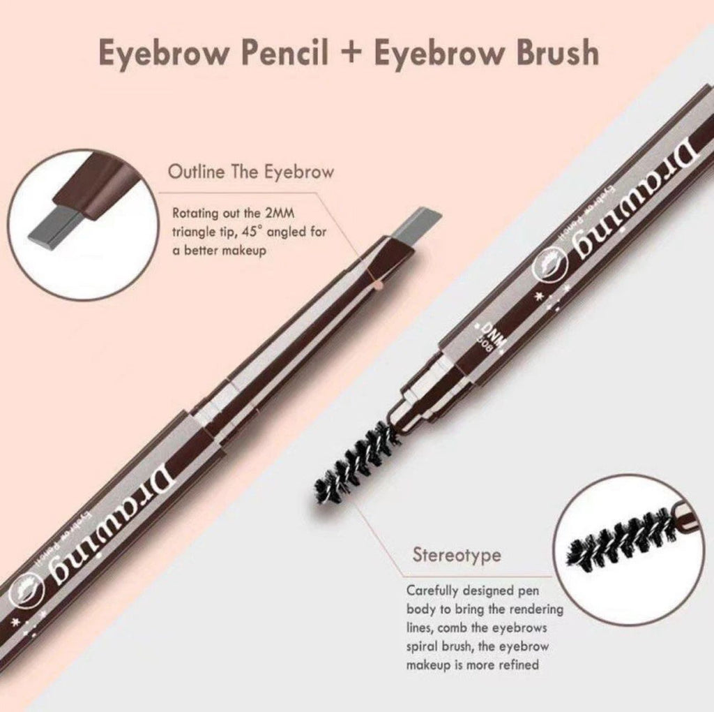 Eyebrow Pencil & Brush – Fine Definition Waterproof Shaper
