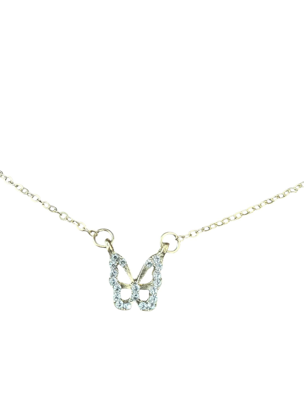 Crystal Butterfly Pendant Choker Necklace