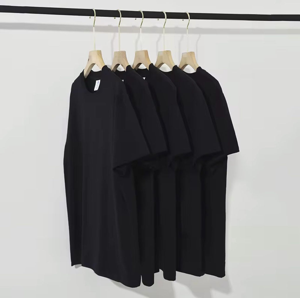 Unisex Drop Shoulder T-Shirt – 200g Cotton | Black Wholesale & Retail