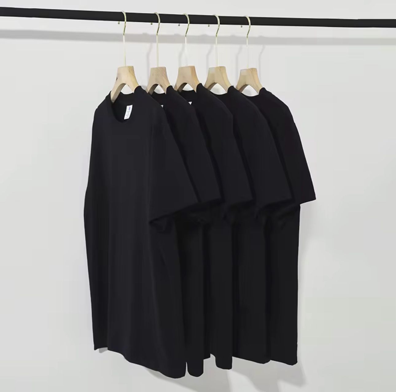 Unisex Drop Shoulder T-Shirt – 200g Cotton | Black Wholesale & Retail