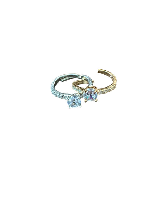 Silver-Plated Zirconia Engagement Ring