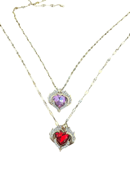 Colorful Ocean Heart Pendant Necklace