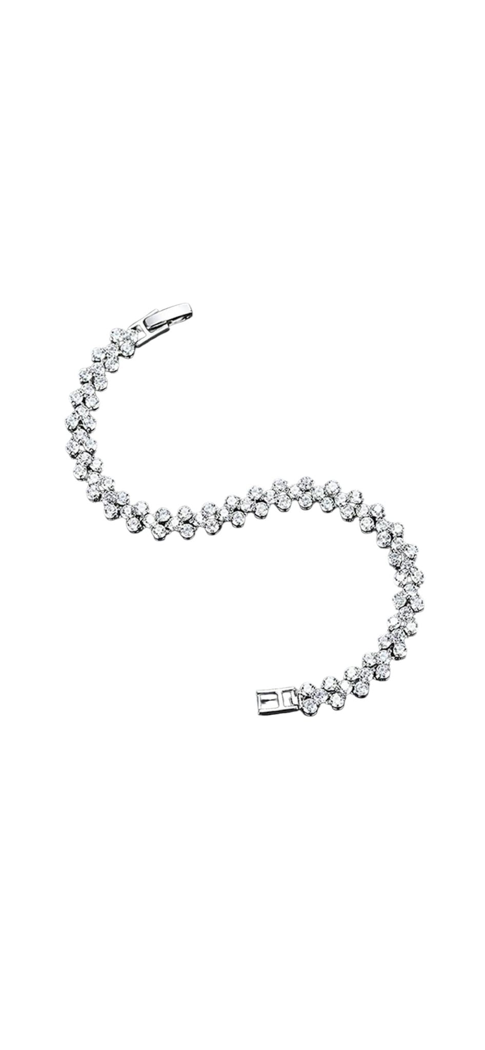 Roman Style Silver-Plated Crystal Bracelets