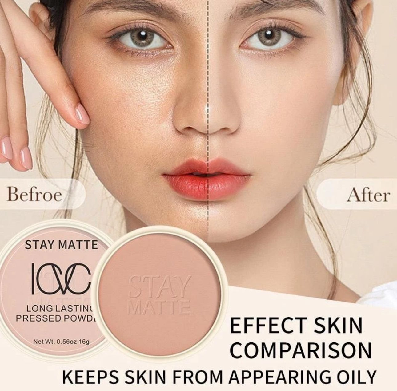 ICVC Stay Matte Long Lasting Pressed Powder – Shine Control Face Powder
