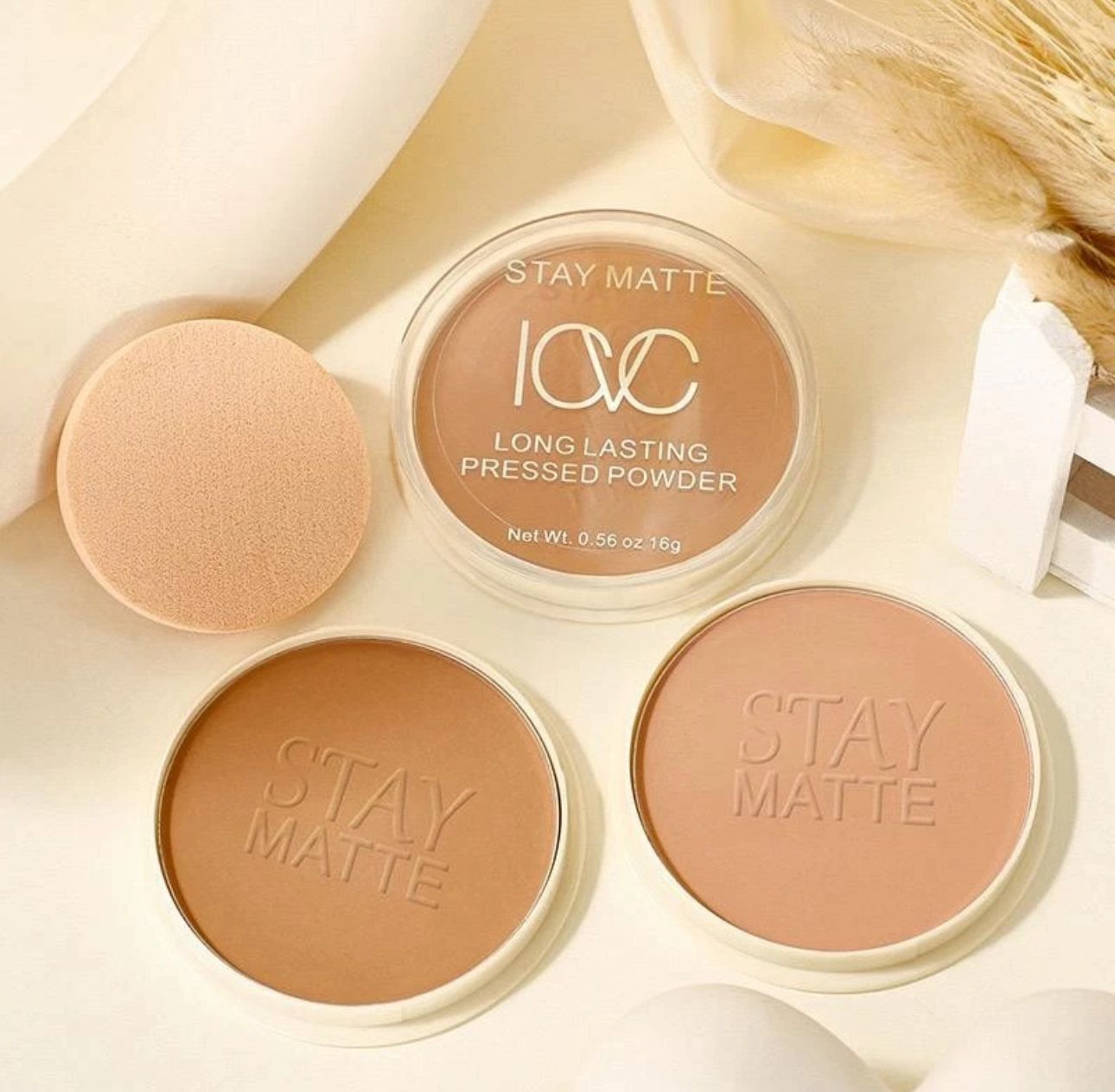 ICVC Stay Matte Long Lasting Pressed Powder – Shine Control Face Powder